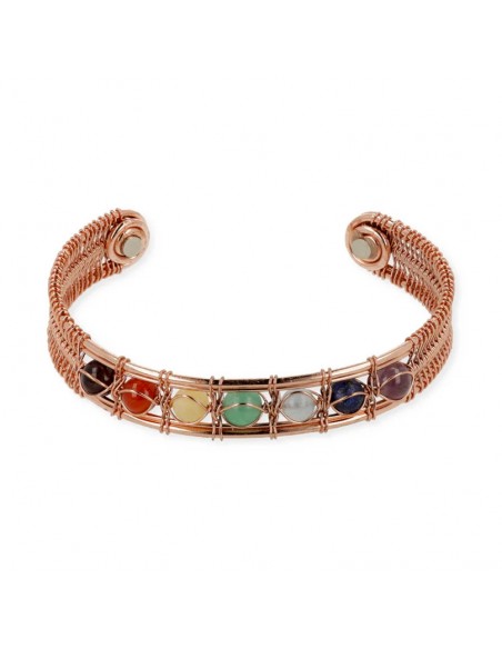 Braccialetto in Rame Magnetico - Pietre dei Chakra