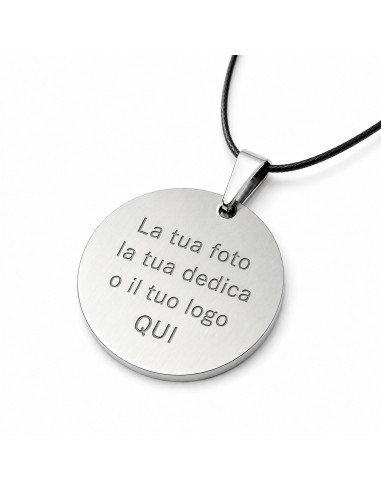 Ciondolo in acciaio personalizzato - rotondo
