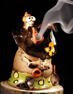 Gnomo che dorme - diffusore di incenso a cono