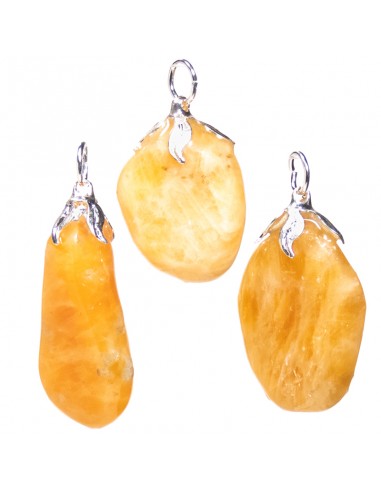 Gemstone pendant orange calcite