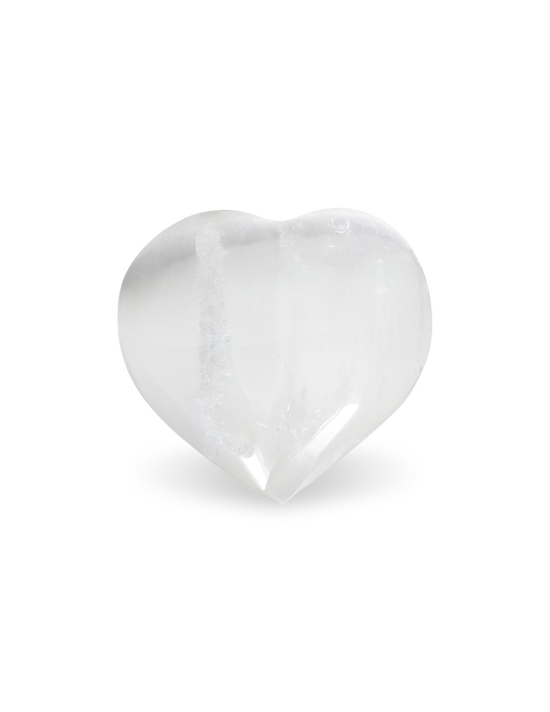 Pietra del sollievo a cuore - Selenite bianca - grande