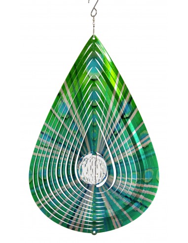 Teardrop Crystal Green - Wind Spinner