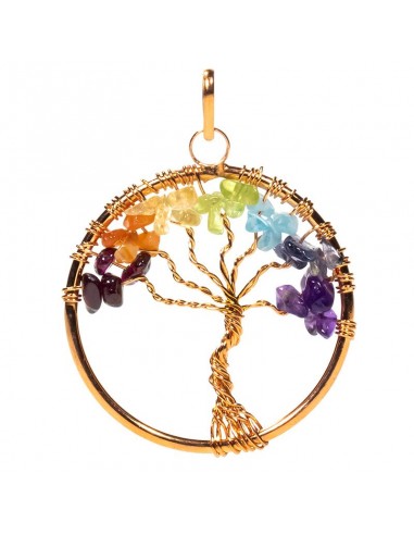 Pendant chakra tree brass copper colour