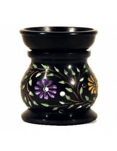 Oil burner Flowers black...
