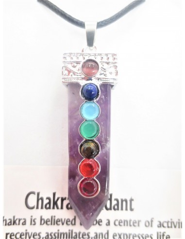 Chakra Amethyst quartz Pendant