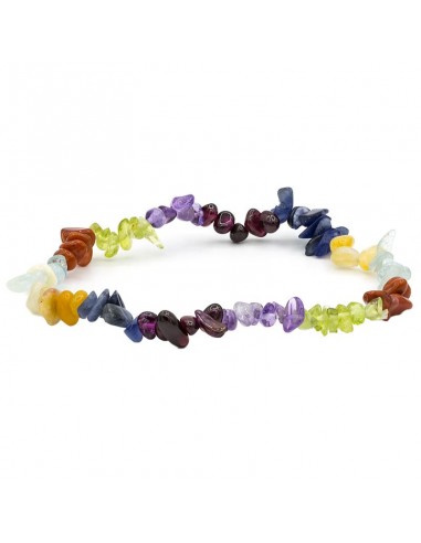 Bracelet 7 chakra chips elastic