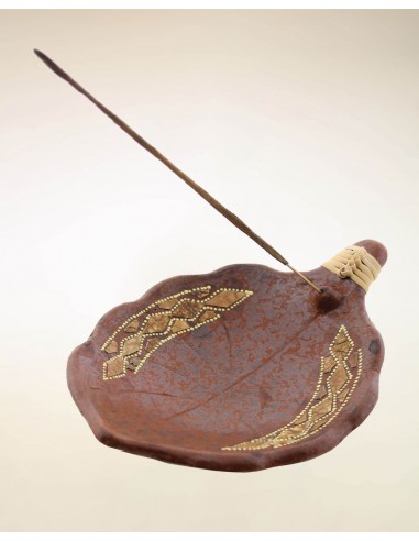 Incense burner Leaf terracotta