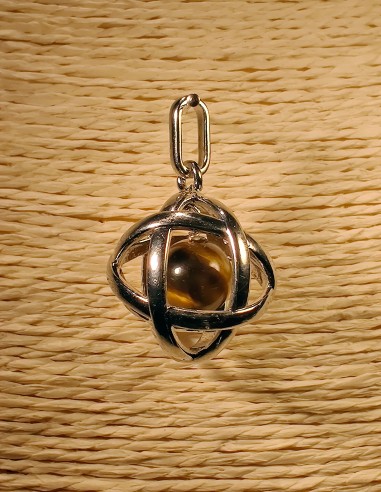 Pendant Genesa with an Tiger eye sphere