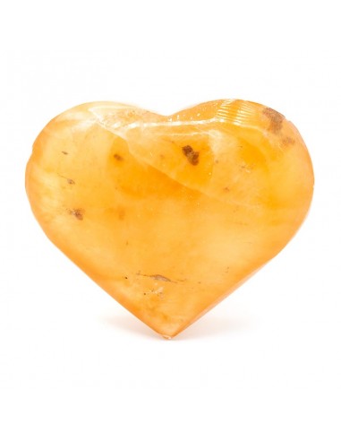 Orange selenite heart worry stones