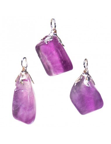 Purple fluorite gemstone pendant