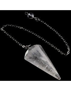 Pendolo in Cristallo di Rocca sfaccettato e appuntito