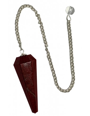 Pendulum Red Jasper facet cut pointed...