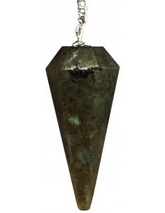 Pendolo in Labradorite sfaccettato e appuntito 2