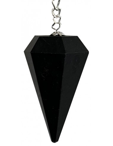 Pendulum Black tourmaline facet cut...