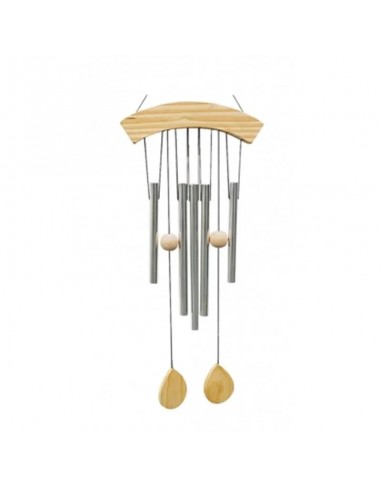 Windchime five chimes with natural wood