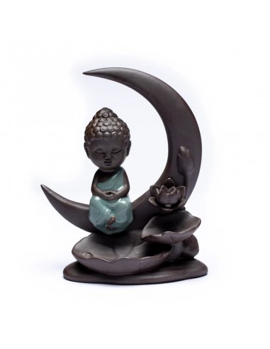 Backflow incence burner Buddha on Moon