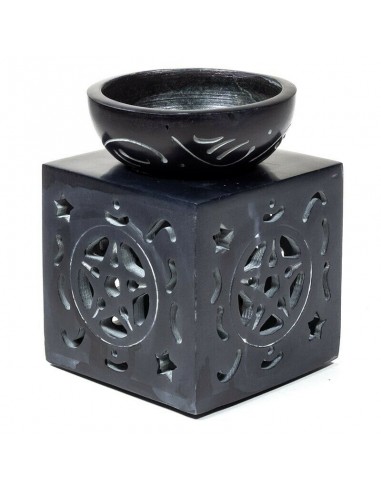 Oil burner Pentacle black soapstone