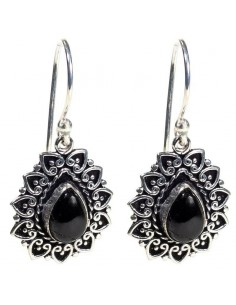 Earrings black tourmaline -...