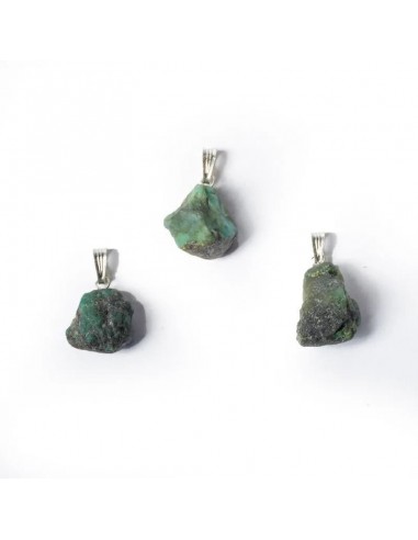 Emerald rough gemstone pendant