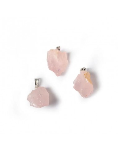 Rose quartz rough gemstone pendant