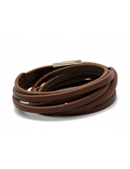 Braccialetto unisex in cuoio - doppio