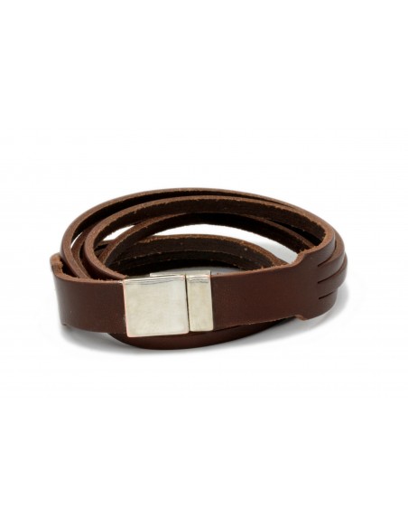 Braccialetto unisex in cuoio - doppio