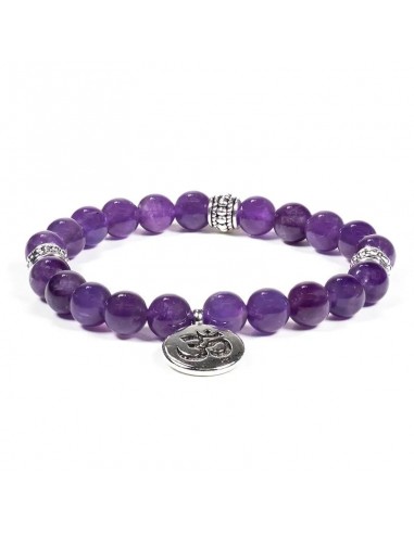 Mala bracelet amethyst quarz with om