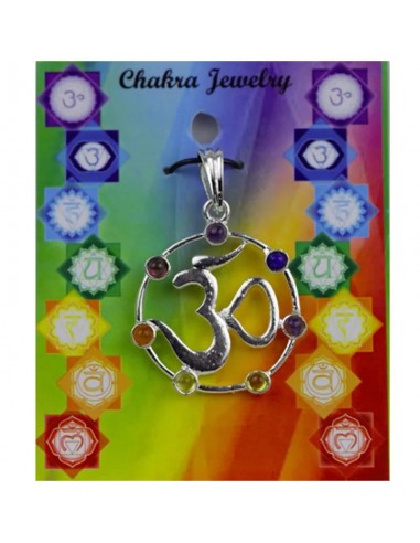 OHM Chakra pendant brass silver-plated