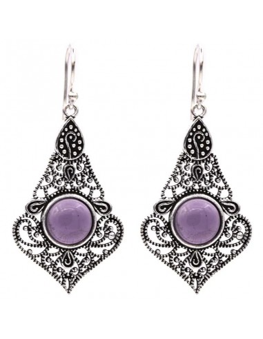 Earrings with amethyst