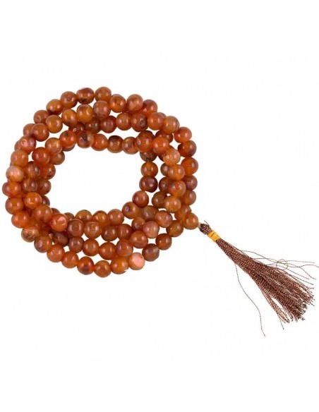 Collana Mala in Corniola 108 grani