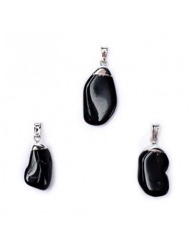 Black tourmaline gemstone pendant pin...