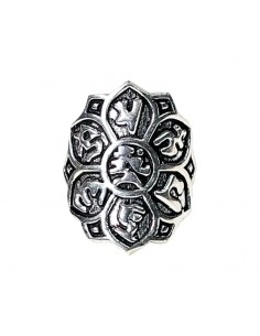 Anello Loto in ottone color argento