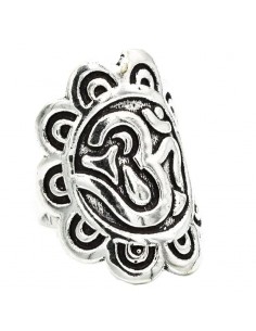 Anello Om in ottone color argento