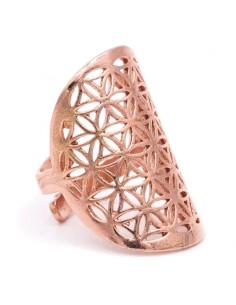Ring flower of life brass...