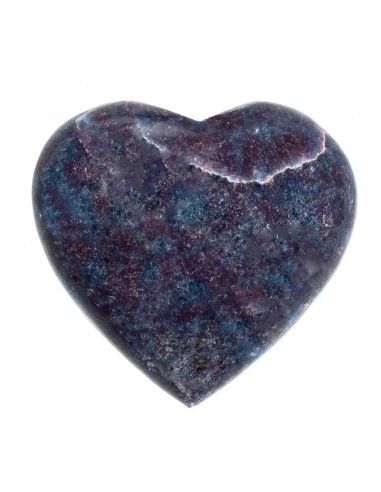 Ruby & kyanite heart worry stone