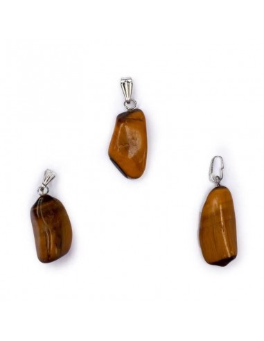 Tiger eye gemstone pendant pin drilled