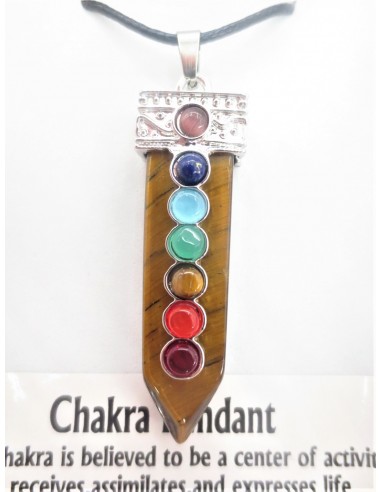 Ciondolo dei Chakra in Occhio di Tigre