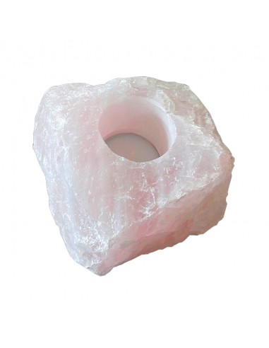 Candle holder - rough stone - Rose...