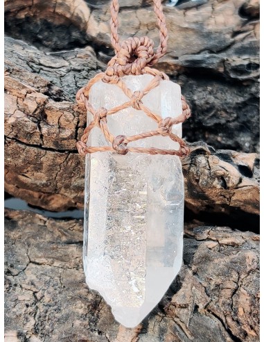 Macrame necklace - Hyaline Quartz