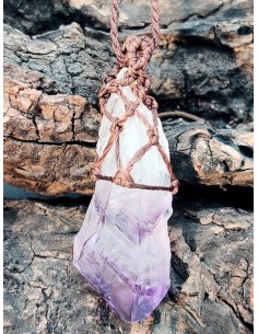 Collana in macramè - Quarzo Ametista