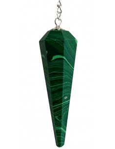 Pendolo in Malachite sfaccettato e appuntito 2