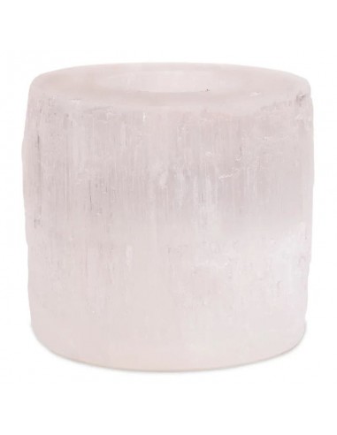 Candle holder - rough stone - Selenite