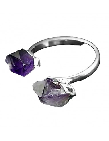 Ring with amethyst silver plated