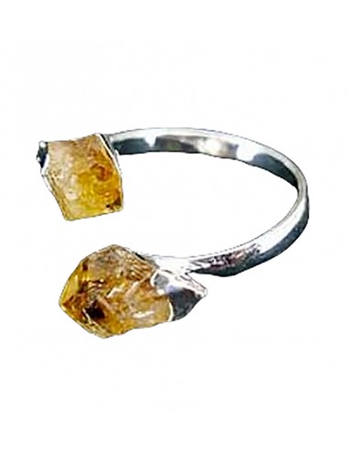 Ring with natural citrine silver plated