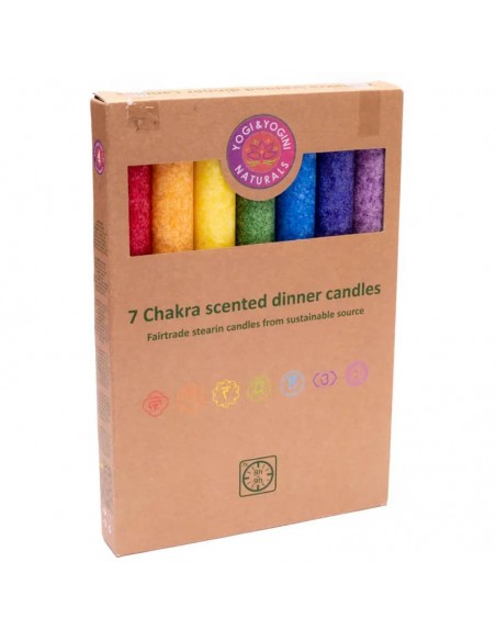 Set di 7 Candele da tavola profumate Chakra