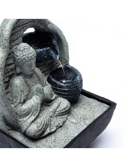 Fontana d'acqua Buddha grigio