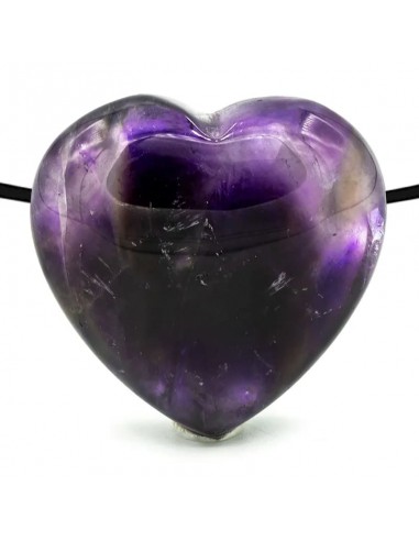 Heart-shaped pendant amethyst drilled