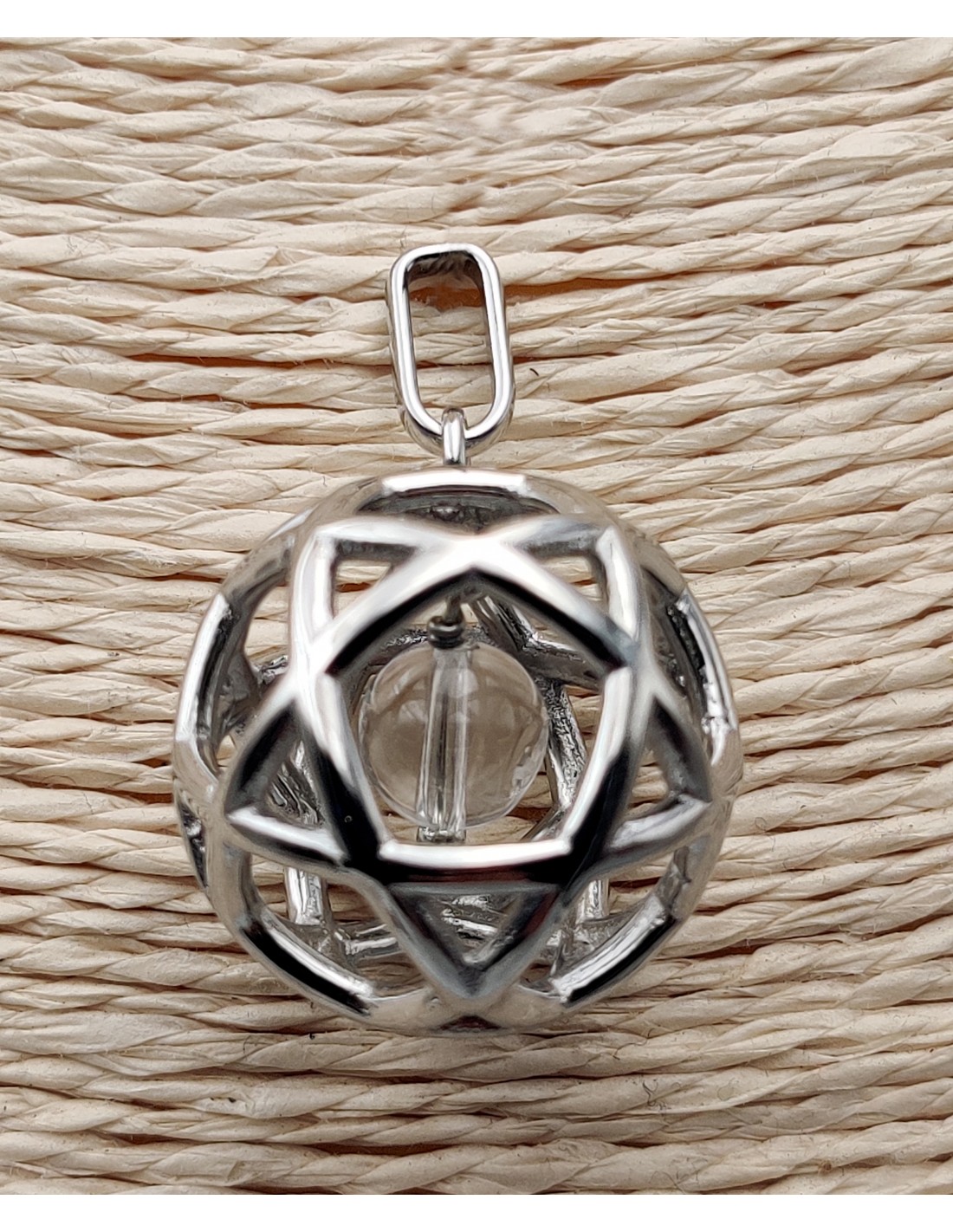 Pendant Pentasphere with an Hyaline Quartz sphere