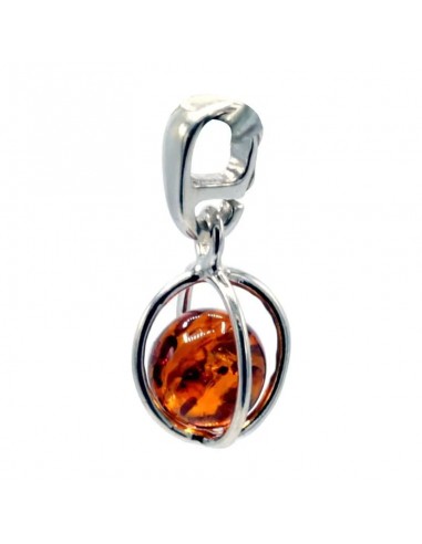 Pendant sterling silver with amber ball