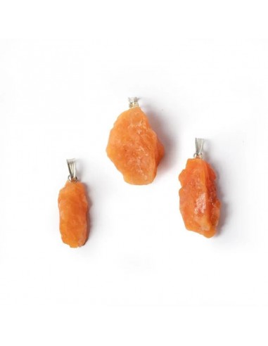 Orange calcite rough gemstone pendant